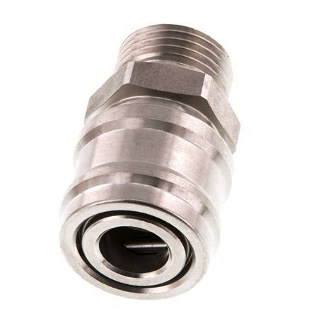 Acero inoxidable DN 7.2 (Euro) Acoplamiento de aire Enchufe G 1/2 pulgada Macho Doble cierre