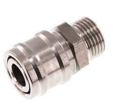 Acero inoxidable DN 7.2 (Euro) Acoplamiento de aire Enchufe G 1/2 pulgada Macho Doble cierre