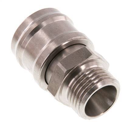 Acero inoxidable DN 7.2 (Euro) Acoplamiento de aire Enchufe G 1/2 pulgada Macho Doble cierre