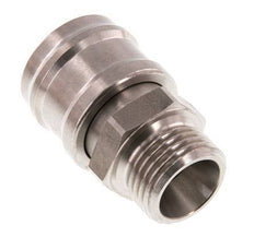 Acero inoxidable DN 7.2 (Euro) Acoplamiento de aire Enchufe G 1/2 pulgada Macho Doble cierre