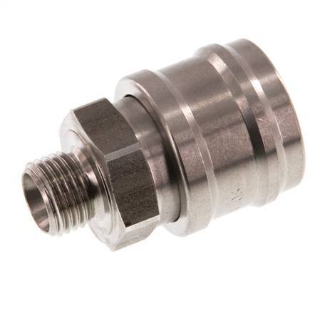 Acero inoxidable DN 7,2 (Euro) Acoplamiento de aire Enchufe G 1/4 pulgada Macho Doble cierre