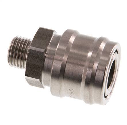 Acero inoxidable DN 7,2 (Euro) Acoplamiento de aire Enchufe G 1/4 pulgada Macho Doble cierre