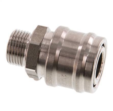 Acero inoxidable DN 7,2 (Euro) Acoplamiento de aire Enchufe G 3/8 pulgadas Macho Doble cierre
