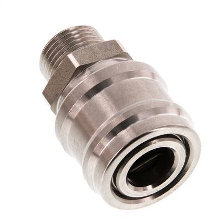 Acero inoxidable DN 7,2 (Euro) Acoplamiento de aire Enchufe G 3/8 pulgadas Macho Doble cierre