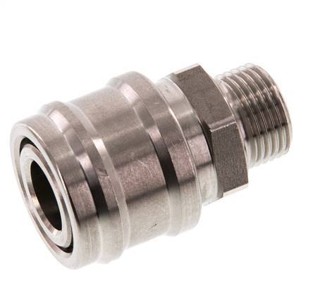 Acero inoxidable DN 7,2 (Euro) Acoplamiento de aire Enchufe G 3/8 pulgadas Macho Doble cierre
