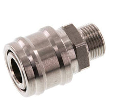 Acero inoxidable DN 7,2 (Euro) Acoplamiento de aire Enchufe G 3/8 pulgadas Macho Doble cierre