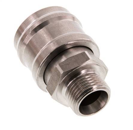 Acero inoxidable DN 7,2 (Euro) Acoplamiento de aire Enchufe G 3/8 pulgadas Macho Doble cierre
