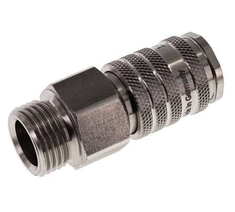 Acero inoxidable DN 7.8 Acoplamiento de aire Enchufe G 1/2 pulgada Macho Doble cierre