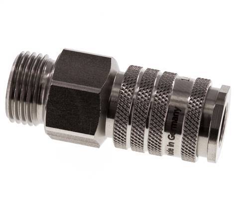 Acero inoxidable DN 7.8 Acoplamiento de aire Enchufe G 1/2 pulgada Macho Doble cierre