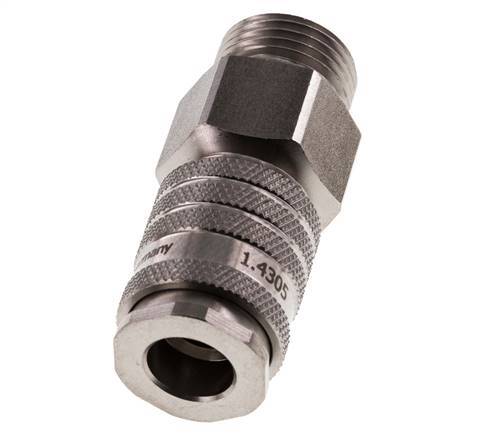 Acero inoxidable DN 7.8 Acoplamiento de aire Enchufe G 1/2 pulgada Macho Doble cierre