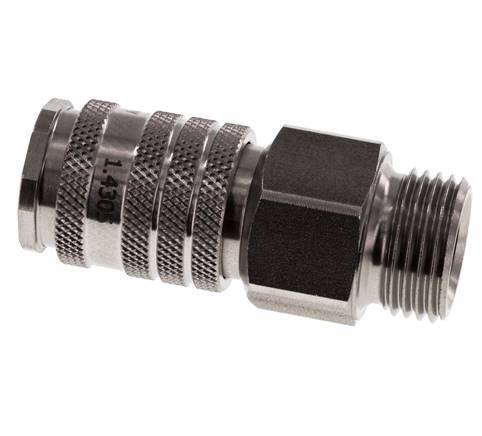 Acero inoxidable DN 7.8 Acoplamiento de aire Enchufe G 1/2 pulgada Macho Doble cierre