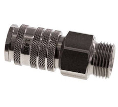 Acero inoxidable DN 7.8 Acoplamiento de aire Enchufe G 1/2 pulgada Macho Doble cierre