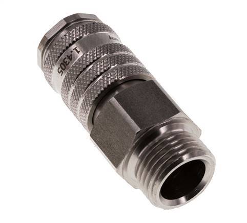 Acero inoxidable DN 7.8 Acoplamiento de aire Enchufe G 1/2 pulgada Macho Doble cierre