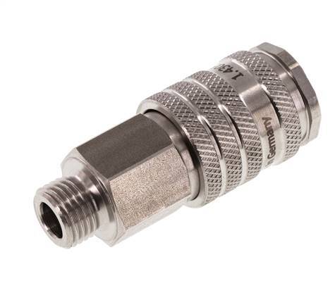 Acero inoxidable DN 7.8 Acoplamiento de aire Enchufe G 1/4 pulgada Macho Doble cierre