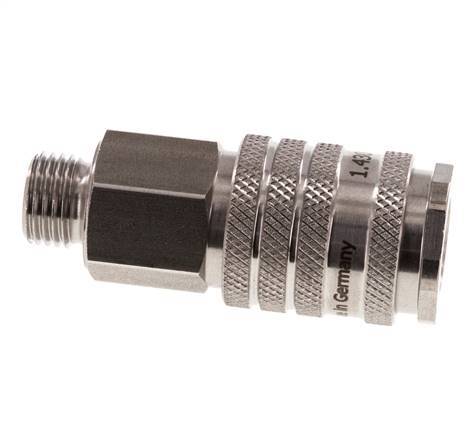 Acero inoxidable DN 7.8 Acoplamiento de aire Enchufe G 1/4 pulgada Macho Doble cierre