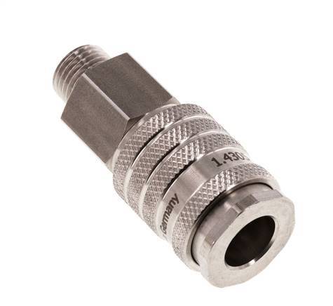 Acero inoxidable DN 7.8 Acoplamiento de aire Enchufe G 1/4 pulgada Macho Doble cierre