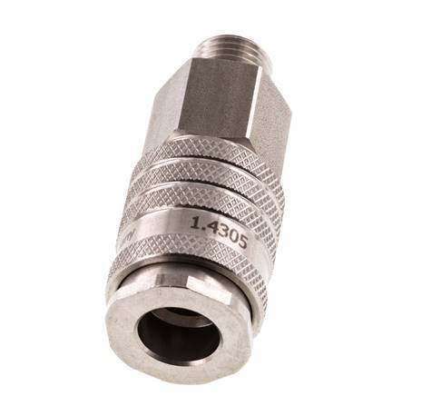 Acero inoxidable DN 7.8 Acoplamiento de aire Enchufe G 1/4 pulgada Macho Doble cierre
