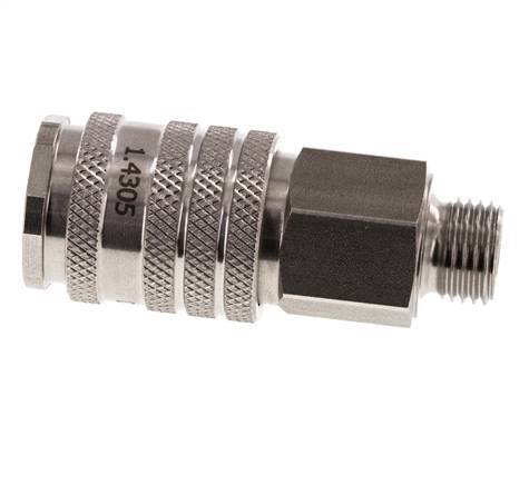 Acero inoxidable DN 7.8 Acoplamiento de aire Enchufe G 1/4 pulgada Macho Doble cierre