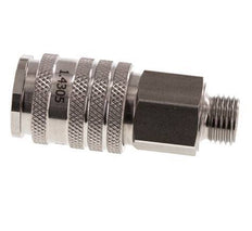 Acero inoxidable DN 7.8 Acoplamiento de aire Enchufe G 1/4 pulgada Macho Doble cierre