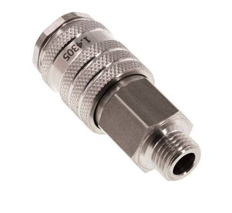 Acero inoxidable DN 7.8 Acoplamiento de aire Enchufe G 1/4 pulgada Macho Doble cierre