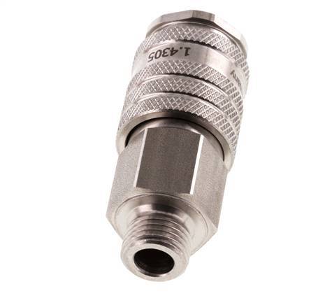 Acero inoxidable DN 7.8 Acoplamiento de aire Enchufe G 1/4 pulgada Macho Doble cierre