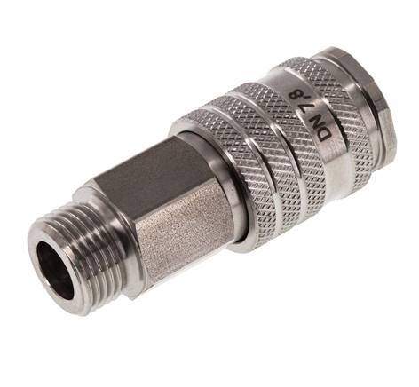 Acero inoxidable DN 7.8 Acoplamiento de aire Enchufe G 3/8 pulgadas Macho Doble cierre