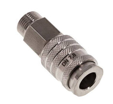 Acero inoxidable DN 7.8 Acoplamiento de aire Enchufe G 3/8 pulgadas Macho Doble cierre