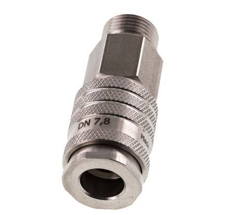 Acero inoxidable DN 7.8 Acoplamiento de aire Enchufe G 3/8 pulgadas Macho Doble cierre