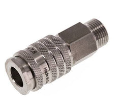 Acero inoxidable DN 7.8 Acoplamiento de aire Enchufe G 3/8 pulgadas Macho Doble cierre