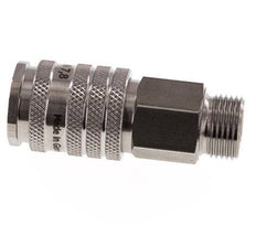 Acero inoxidable DN 7.8 Acoplamiento de aire Enchufe G 3/8 pulgadas Macho Doble cierre