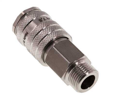 Acero inoxidable DN 7.8 Acoplamiento de aire Enchufe G 3/8 pulgadas Macho Doble cierre