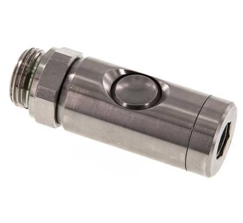 Acero inoxidable 316L DN 7.4 Enchufe de seguridad para acoplamiento de aire con botón pulsador G 1/2 pulgada Macho