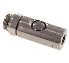 Acero inoxidable 316L DN 7.4 Enchufe de seguridad para acoplamiento de aire con botón pulsador G 1/2 pulgada Macho