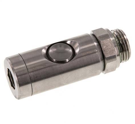 Acero inoxidable 316L DN 7.4 Enchufe de seguridad para acoplamiento de aire con botón pulsador G 1/2 pulgada Macho