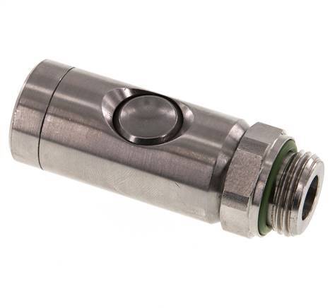 Acero inoxidable 316L DN 7.4 Enchufe de seguridad para acoplamiento de aire con botón pulsador G 1/2 pulgada Macho