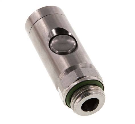 Acero inoxidable 316L DN 7.4 Enchufe de seguridad para acoplamiento de aire con botón pulsador G 1/2 pulgada Macho
