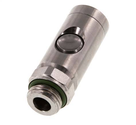 Acero inoxidable 316L DN 7.4 Enchufe de seguridad para acoplamiento de aire con botón pulsador G 1/2 pulgada Macho