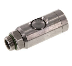 Acero inoxidable 316L DN 7.4 Enchufe de seguridad para acoplamiento de aire con botón pulsador G 3/8 pulgadas Macho