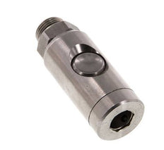 Acero inoxidable 316L DN 7.4 Enchufe de seguridad para acoplamiento de aire con botón pulsador G 3/8 pulgadas Macho