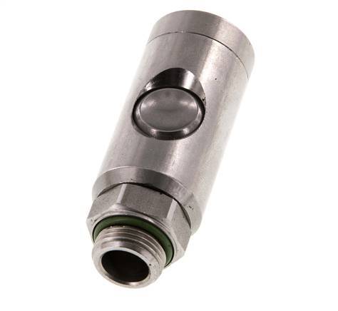 Acero inoxidable 316L DN 7.4 Enchufe de seguridad para acoplamiento de aire con botón pulsador G 3/8 pulgadas Macho
