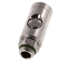 Acero inoxidable 316L DN 7.4 Enchufe de seguridad para acoplamiento de aire con botón pulsador G 3/8 pulgadas Macho