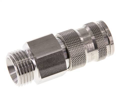 Acero inoxidable 316L DN 7.8 Acoplamiento de aire Enchufe G 1/2 pulgada Macho Doble cierre