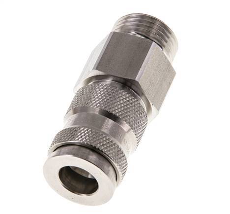 Acero inoxidable 316L DN 7.8 Acoplamiento de aire Enchufe G 1/2 pulgada Macho Doble cierre