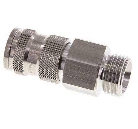 Acero inoxidable 316L DN 7.8 Acoplamiento de aire Enchufe G 1/2 pulgada Macho Doble cierre