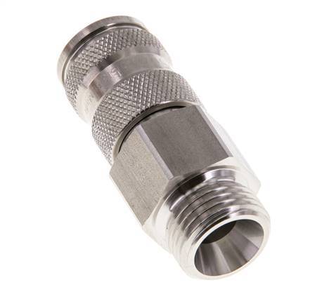Acero inoxidable 316L DN 7.8 Acoplamiento de aire Enchufe G 1/2 pulgada Macho Doble cierre