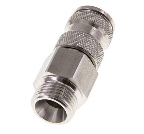 Acero inoxidable 316L DN 7.8 Acoplamiento de aire Enchufe G 1/2 pulgada Macho Doble cierre