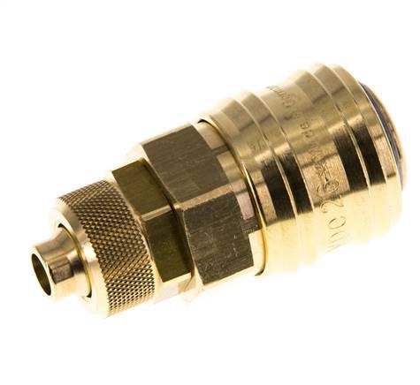 Latón DN 7.2 (Euro) Acoplamiento de aire Toma 8x10 mm Tuerca de unión Doble cierre