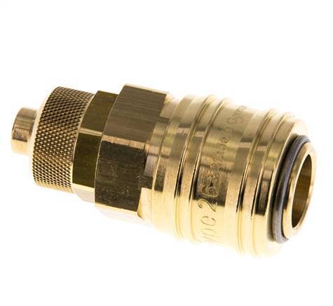 Latón DN 7.2 (Euro) Acoplamiento de aire Toma 8x10 mm Tuerca de unión Doble cierre