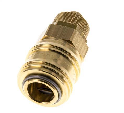 Latón DN 7.2 (Euro) Acoplamiento de aire Toma 8x10 mm Tuerca de unión Doble cierre