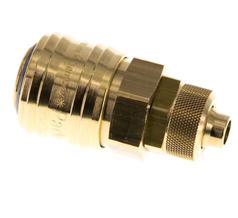 Latón DN 7.2 (Euro) Acoplamiento de aire Toma 8x10 mm Tuerca de unión Doble cierre
